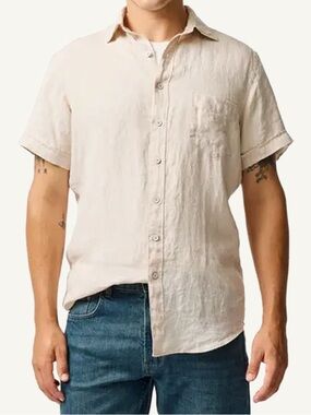 Rodd & Gunn Palm Beach Linen Shirt Short Sleeve Button Down XL